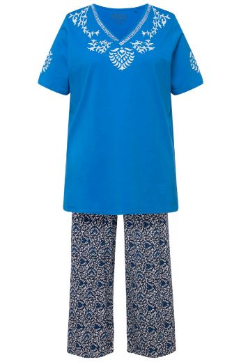 Moda za polnejše Pidžama kratkih rukava s printom plus velikost, xxl, Ulla Popken in Johann Popken (JP1880)