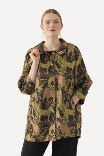 Moda za polnejše Jakna lagana s tropskim motivom plus velikost, xxl, Ulla Popken in Johann Popken (JP1880)