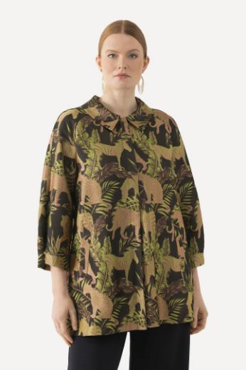 Moda za polnejše Jakna lagana s tropskim motivom plus velikost, xxl, Ulla Popken in Johann Popken (JP1880)