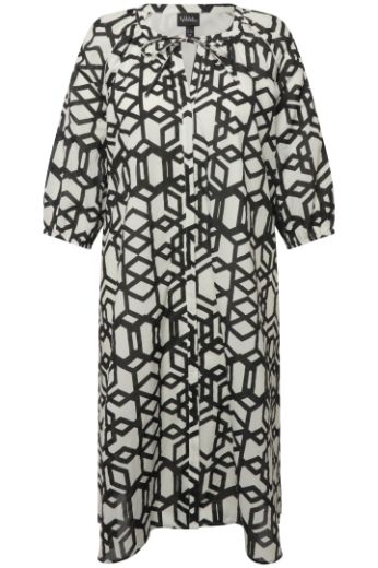 Moda za polnejše Haljina midi s 3/4 rukavima geometrijskog printa plus velikost, xxl, Ulla Popken in Johann Popken (JP1880)