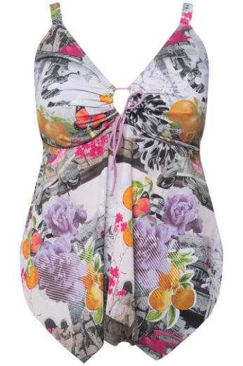 Moda za polnejše Kupaći kostim Tankini s printom voća plus velikost, xxl, Ulla Popken in Johann Popken (JP1880)