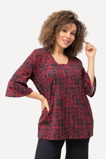Moda za polnejše Majica 3/4 rukavi geometrijskog printa plus velikost, xxl, Ulla Popken in Johann Popken (JP1880)