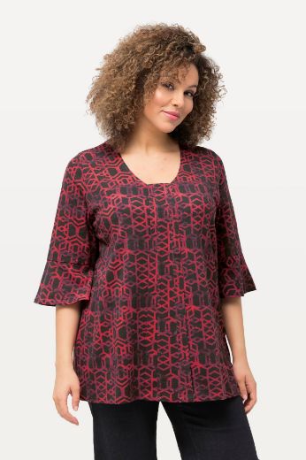 Moda za polnejše Majica 3/4 rukavi geometrijskog printa plus velikost, xxl, Ulla Popken in Johann Popken (JP1880)