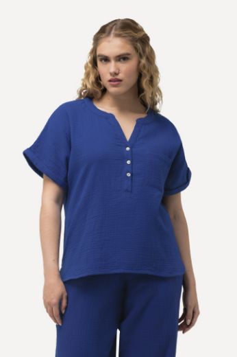 Moda za polnejše Bluza kratkih rukava V izreza plus velikost, xxl, Ulla Popken in Johann Popken (JP1880)