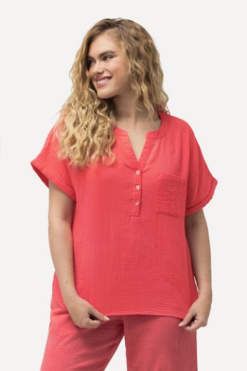 Moda za polnejše Bluza kratkih rukava V izreza plus velikost, xxl, Ulla Popken in Johann Popken (JP1880)