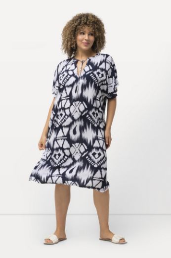 Moda za polnejše Haljina kratkih rukava geometrijskog printa plus velikost, xxl, Ulla Popken in Johann Popken (JP1880)