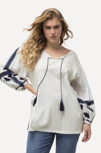 Moda za polnejše Bluza dugih rukava s ukrasnim vezom plus velikost, xxl, Ulla Popken in Johann Popken (JP1880)