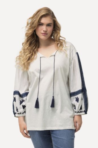 Moda za polnejše Bluza dugih rukava s ukrasnim vezom plus velikost, xxl, Ulla Popken in Johann Popken (JP1880)