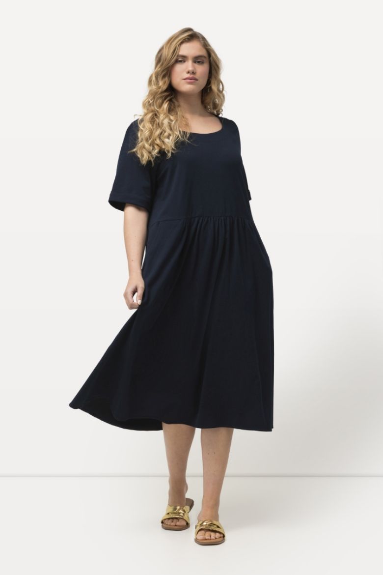 Moda za polnejše Haljina midi kratkih rukava okruglog izreza plus velikost, xxl, Ulla Popken in Johann Popken (JP1880)