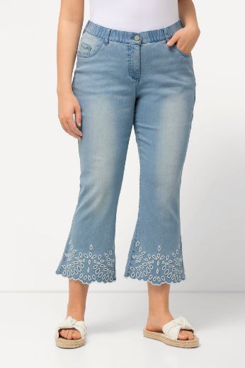 Moda za polnejše Traperice 7/8 s dekorativnim obrubom plus velikost, xxl, Ulla Popken in Johann Popken (JP1880)