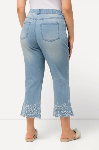 Moda za polnejše Traperice 7/8 s dekorativnim obrubom plus velikost, xxl, Ulla Popken in Johann Popken (JP1880)