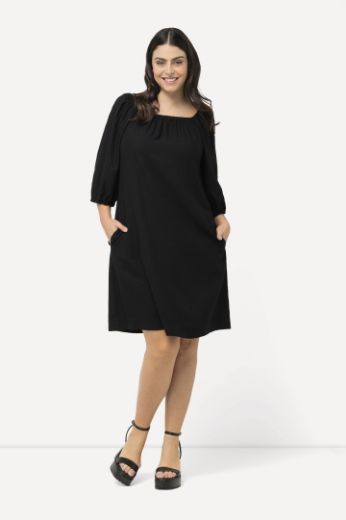 Moda za polnejše Haljina midi 3/4 rukavi s vezanjem na leđima plus velikost, xxl, Ulla Popken in Johann Popken (JP1880)