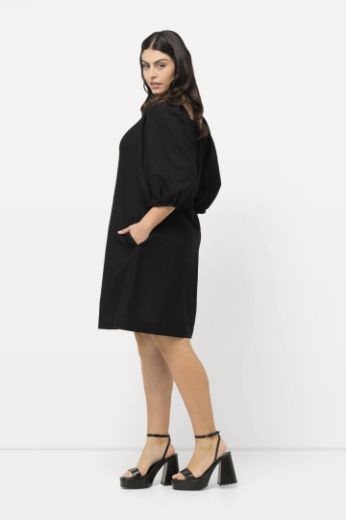 Moda za polnejše Haljina midi 3/4 rukavi s vezanjem na leđima plus velikost, xxl, Ulla Popken in Johann Popken (JP1880)