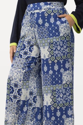 Moda za polnejše Hlače lagane s printom plus velikost, xxl, Ulla Popken in Johann Popken (JP1880)
