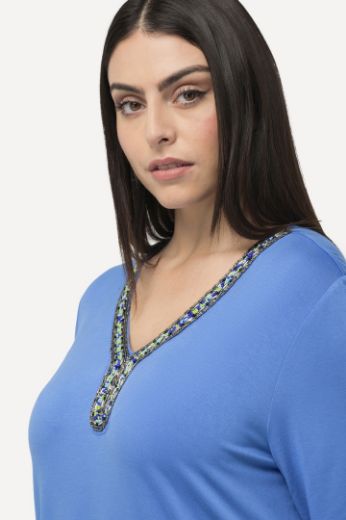 Moda za polnejše Majica kratkih rukava s ukrasnim dodatkom plus velikost, xxl, Ulla Popken in Johann Popken (JP1880)