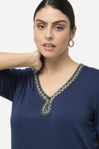 Moda za polnejše Majica kratkih rukava s ukrasnim dodatkom plus velikost, xxl, Ulla Popken in Johann Popken (JP1880)