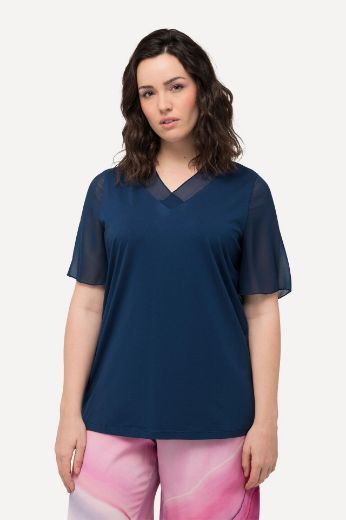 Moda za polnejše Majica kratkih rukava V izreza plus velikost, xxl, Ulla Popken in Johann Popken (JP1880)
