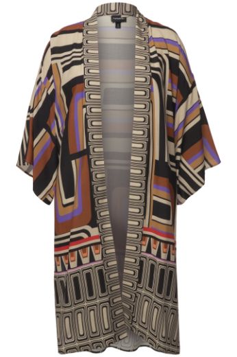Moda za polnejše Kimono na vezanje geometrijskog printa plus velikost, xxl, Ulla Popken in Johann Popken (JP1880)