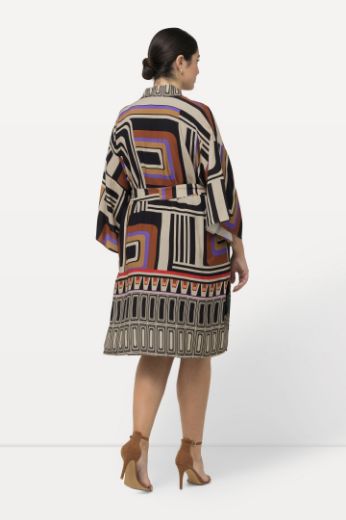 Moda za polnejše Kimono na vezanje geometrijskog printa plus velikost, xxl, Ulla Popken in Johann Popken (JP1880)