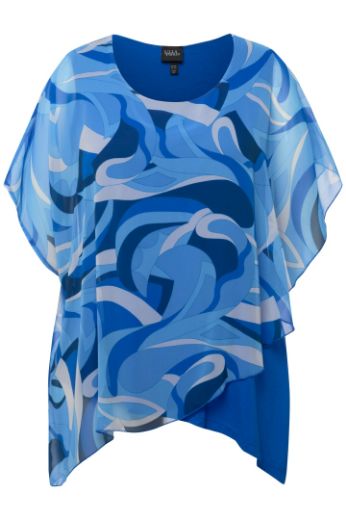 Moda za polnejše Bluza dvoslojna s motivom valova plus velikost, xxl, Ulla Popken in Johann Popken (JP1880)