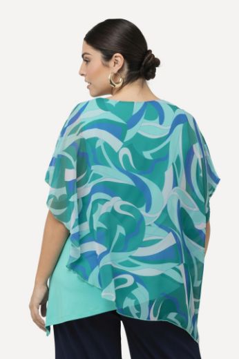 Moda za polnejše Bluza dvoslojna s motivom valova plus velikost, xxl, Ulla Popken in Johann Popken (JP1880)