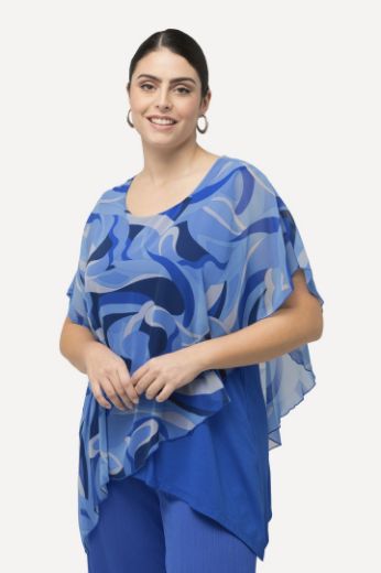 Moda za polnejše Bluza dvoslojna s motivom valova plus velikost, xxl, Ulla Popken in Johann Popken (JP1880)