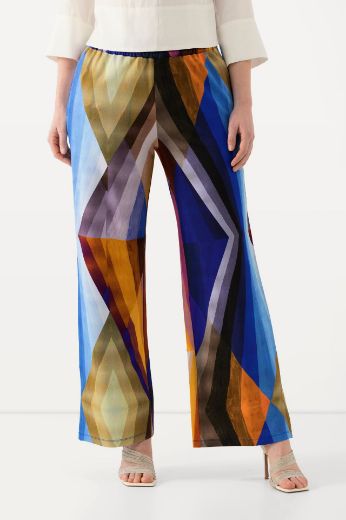 Moda za polnejše Hlače Slinky s printom plus velikost, xxl, Ulla Popken in Johann Popken (JP1880)