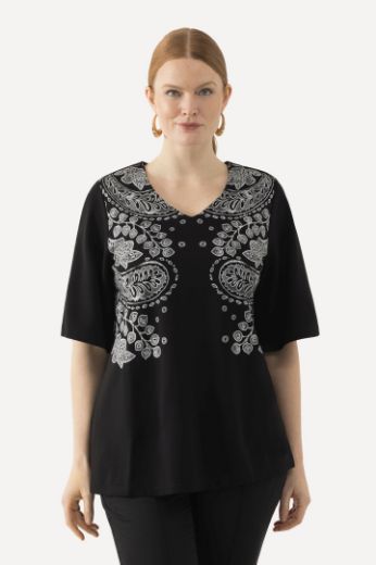 Moda za polnejše Majica kratkih rukava A kroja plus velikost, xxl, Ulla Popken in Johann Popken (JP1880)