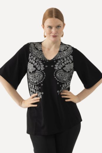 Moda za polnejše Majica kratkih rukava A kroja plus velikost, xxl, Ulla Popken in Johann Popken (JP1880)