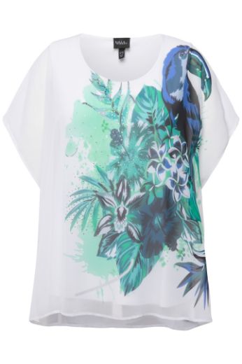 Moda za polnejše Bluza dvoslojna cvjetnog printa plus velikost, xxl, Ulla Popken in Johann Popken (JP1880)