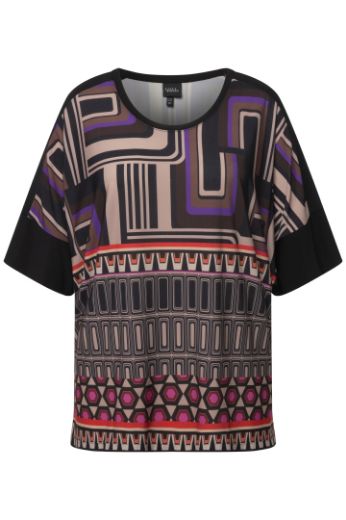 Moda za polnejše Majica kratkih rukava s geometrijskim printom plus velikost, xxl, Ulla Popken in Johann Popken (JP1880)