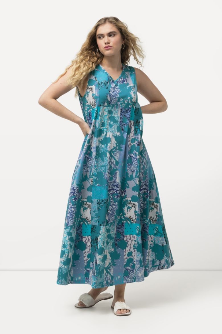 Moda za polnejše Haljina maxi bez rukava s printom plus velikost, xxl, Ulla Popken in Johann Popken (JP1880)