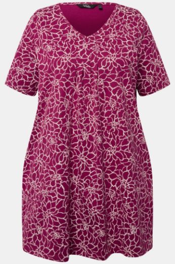 Moda za polnejše Tunika kratkih rukava s printom lišća plus velikost, xxl, Ulla Popken in Johann Popken (JP1880)