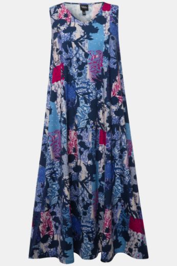 Moda za polnejše Haljina maxi bez rukava s cvjetnim printom plus velikost, xxl, Ulla Popken in Johann Popken (JP1880)