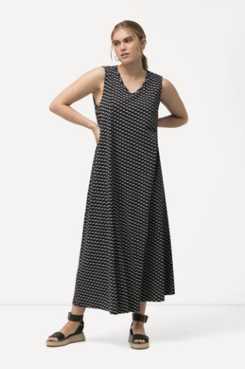 Moda za polnejše Haljina maxi bez rukava s minimalističkim printom plus velikost, xxl, Ulla Popken in Johann Popken (JP1880)