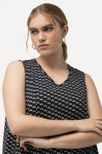 Moda za polnejše Haljina maxi bez rukava s minimalističkim printom plus velikost, xxl, Ulla Popken in Johann Popken (JP1880)