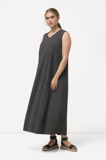 Moda za polnejše Haljina maxi bez rukava s minimalističkim printom plus velikost, xxl, Ulla Popken in Johann Popken (JP1880)