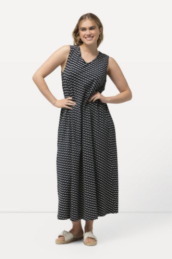 Moda za polnejše Haljina maxi bez rukava s minimalističkim printom plus velikost, xxl, Ulla Popken in Johann Popken (JP1880)