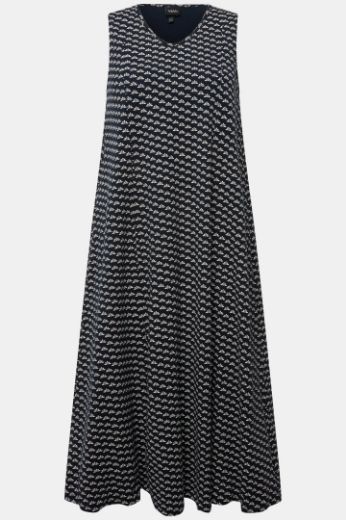 Moda za polnejše Haljina maxi bez rukava s minimalističkim printom plus velikost, xxl, Ulla Popken in Johann Popken (JP1880)