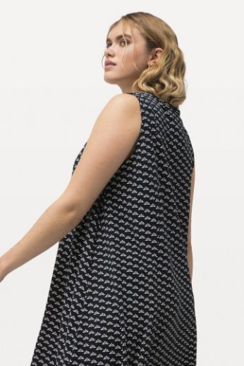 Moda za polnejše Haljina maxi bez rukava s minimalističkim printom plus velikost, xxl, Ulla Popken in Johann Popken (JP1880)