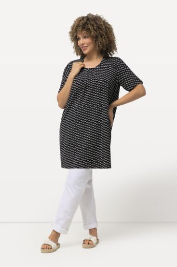 Moda za polnejše Tunika kratkih rukava  A kroja s minimalističkim printom plus velikost, xxl, Ulla Popken in Johann Popken (JP1880)