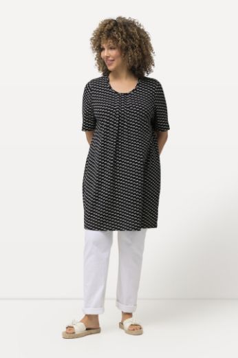 Moda za polnejše Tunika kratkih rukava  A kroja s minimalističkim printom plus velikost, xxl, Ulla Popken in Johann Popken (JP1880)