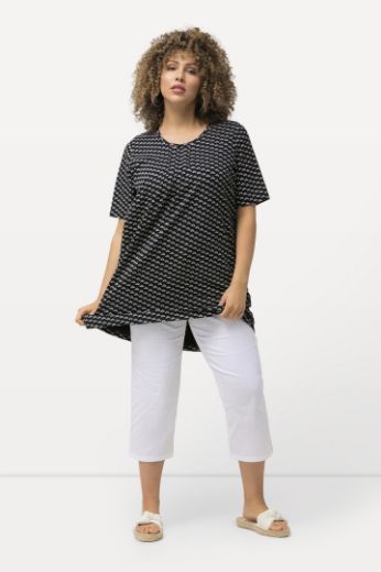 Moda za polnejše Tunika kratkih rukava  A kroja s minimalističkim printom plus velikost, xxl, Ulla Popken in Johann Popken (JP1880)