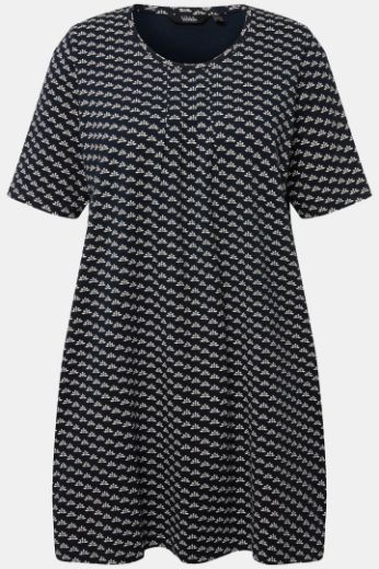 Moda za polnejše Tunika kratkih rukava  A kroja s minimalističkim printom plus velikost, xxl, Ulla Popken in Johann Popken (JP1880)