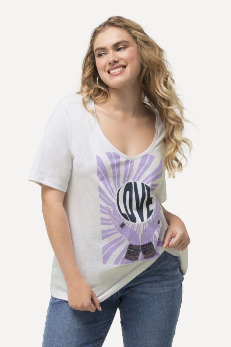 Moda za polnejše Majica kratkih rukava LOVE plus velikost, xxl, Ulla Popken in Johann Popken (JP1880)