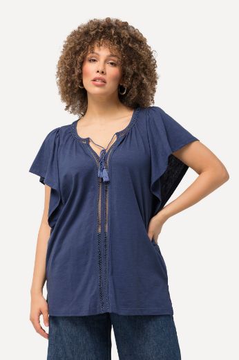 Moda za polnejše Majica s vezanjem na ovratniku plus velikost, xxl, Ulla Popken in Johann Popken (JP1880)