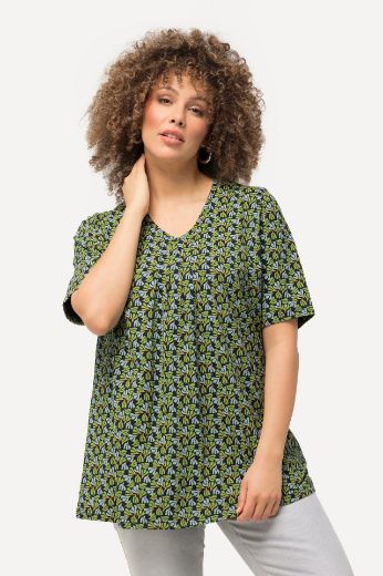 Moda za polnejše Majica kratkih rukava V ovratnika s printom plus velikost, xxl, Ulla Popken in Johann Popken (JP1880)