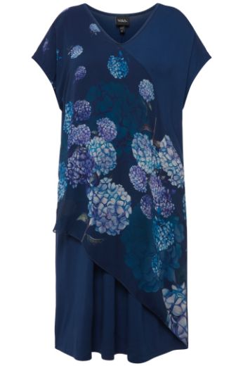 Moda za polnejše Haljina V izreza  s cvjetnim printom plus velikost, xxl, Ulla Popken in Johann Popken (JP1880)