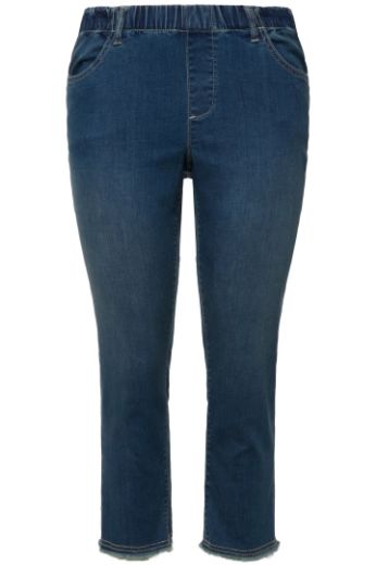 Moda za polnejše Hlače traper 7/8 s resicama plus velikost, xxl, Ulla Popken in Johann Popken (JP1880)
