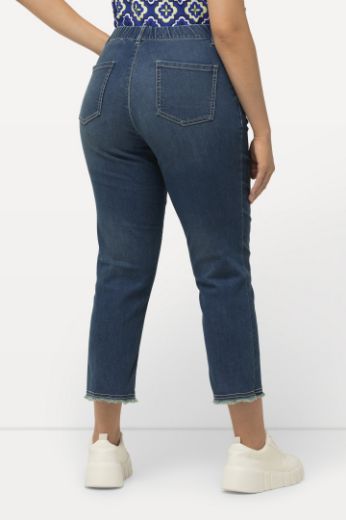 Moda za polnejše Hlače traper 7/8 s resicama plus velikost, xxl, Ulla Popken in Johann Popken (JP1880)